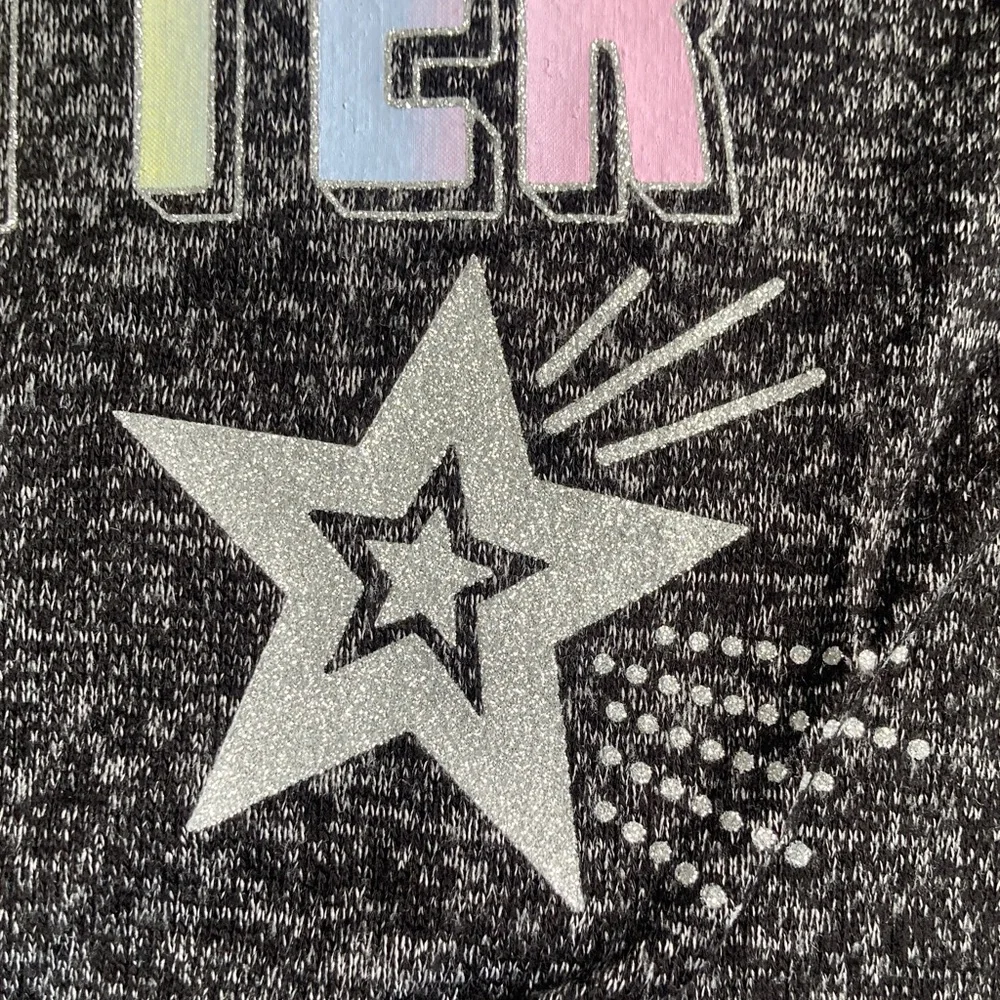 SO top Made of glitter cozy graphic long sleeve shirt casual XXL girls